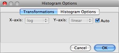 The options dialog provided by the Histogram graphing plugin